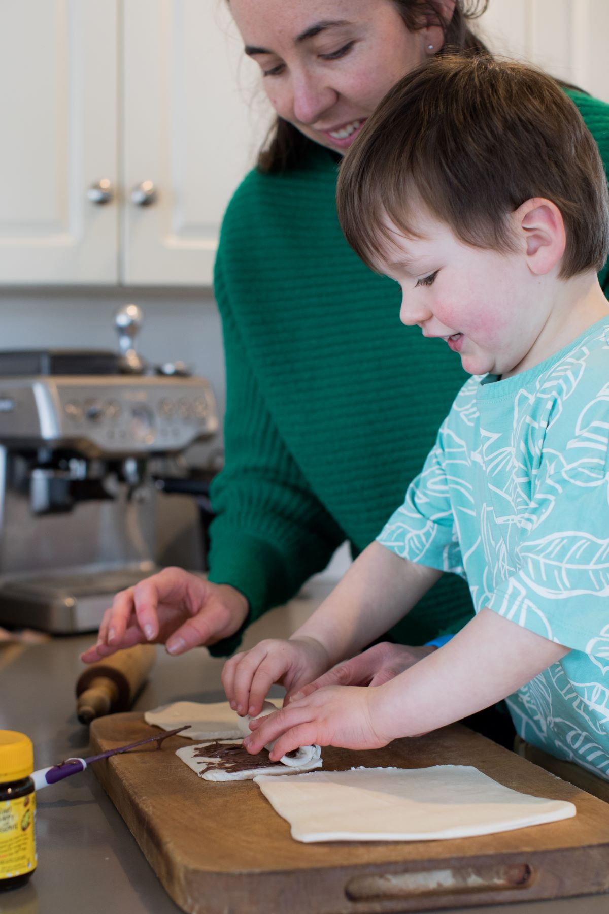 Child and Therapist Preparing Food